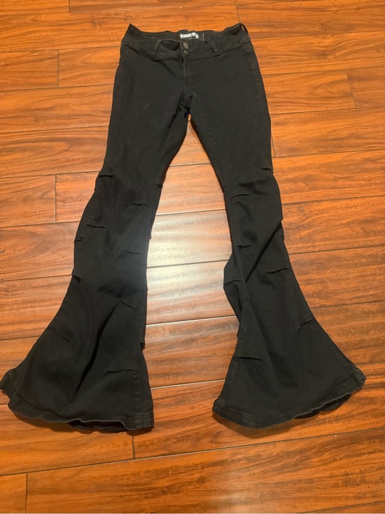 Darker Wavs Denim - Darker Wavs black EPIC flared jeans pants dollskill sizes XS